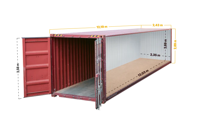 40ft Open Top High Cube Container, Rebuilt