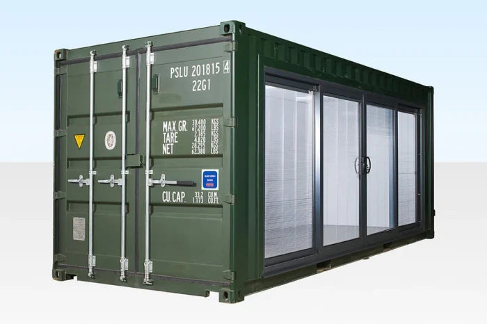 20-foot shipping container modified into an office